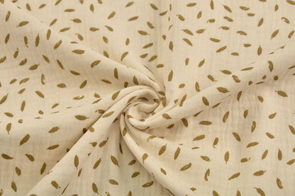 Muslin with small leaf pattern 125 g/m²