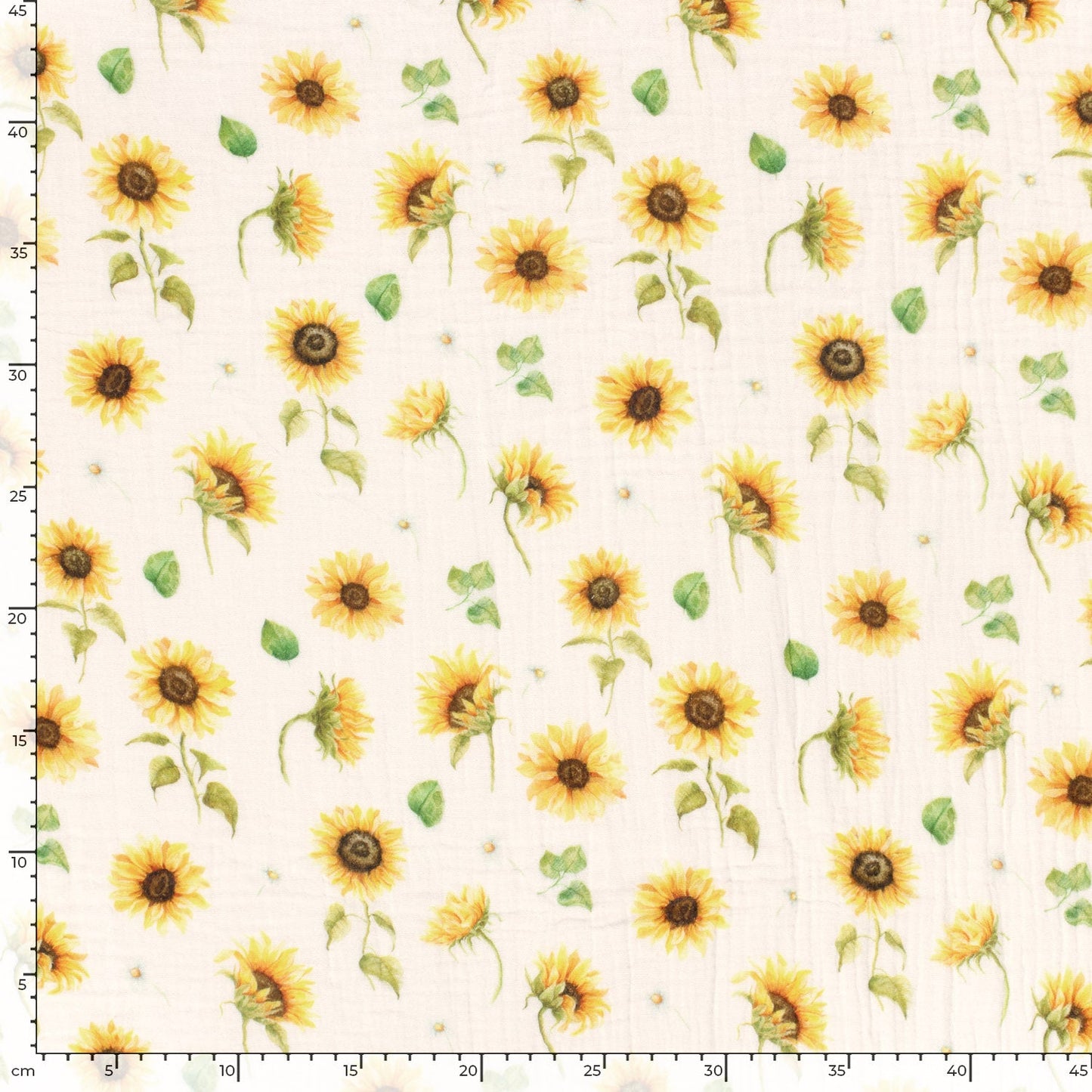 Image of Muslin - sunflowers 120 g/m² – available at Šarlotes audumi