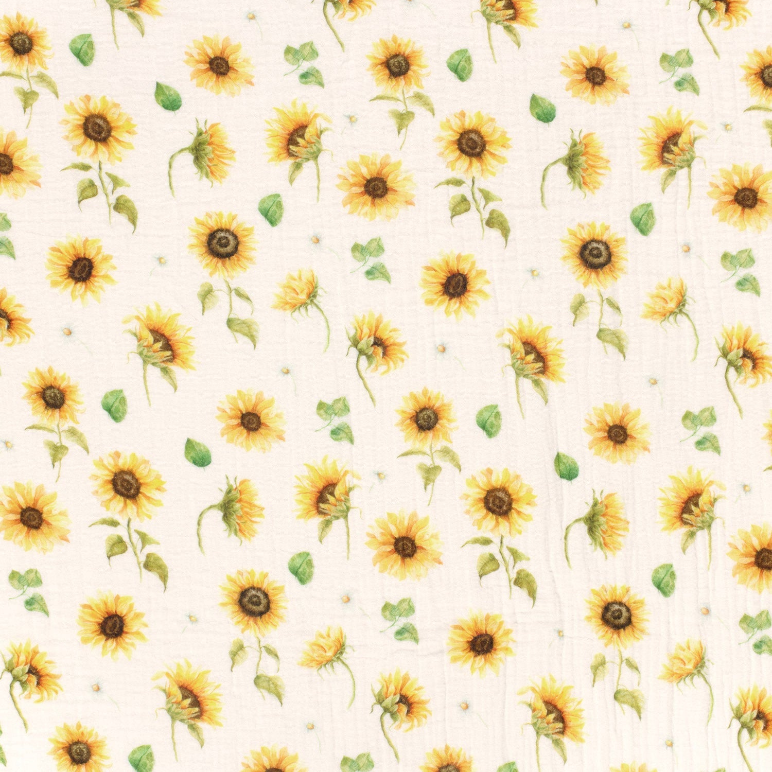 Image with Muslin - sunflowers 120 g/m² – available at Charlotte’s Fabrics
