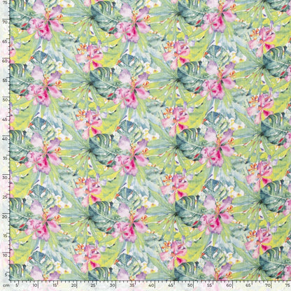 Mousseline - feuilles tropicales 130 g/m²