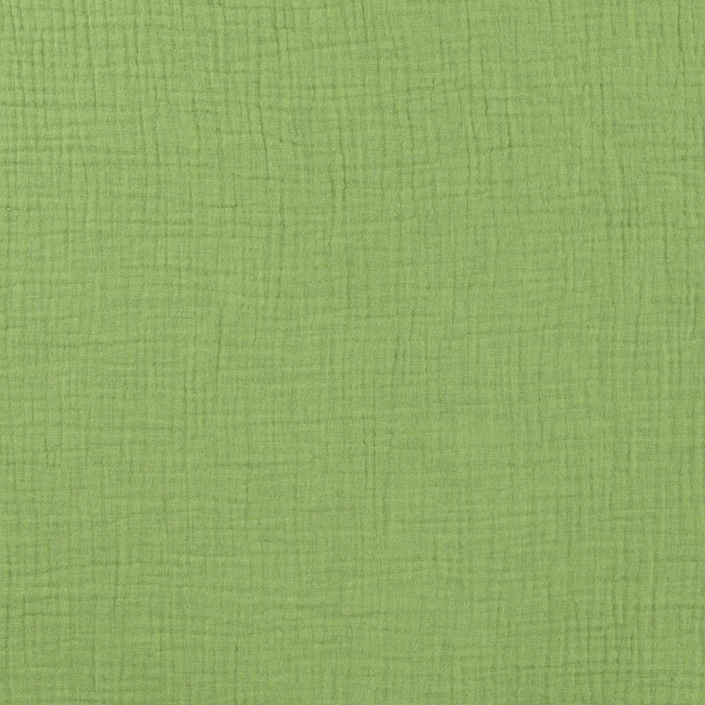 Green melange muslin – available online at Šarlotes audumi