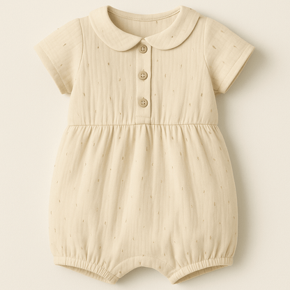 Muslin - gold dots on warm white 125 g/m²