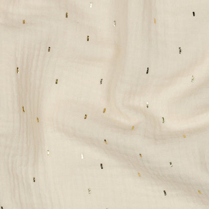Muslin - gold dots on warm white 125 g/m²