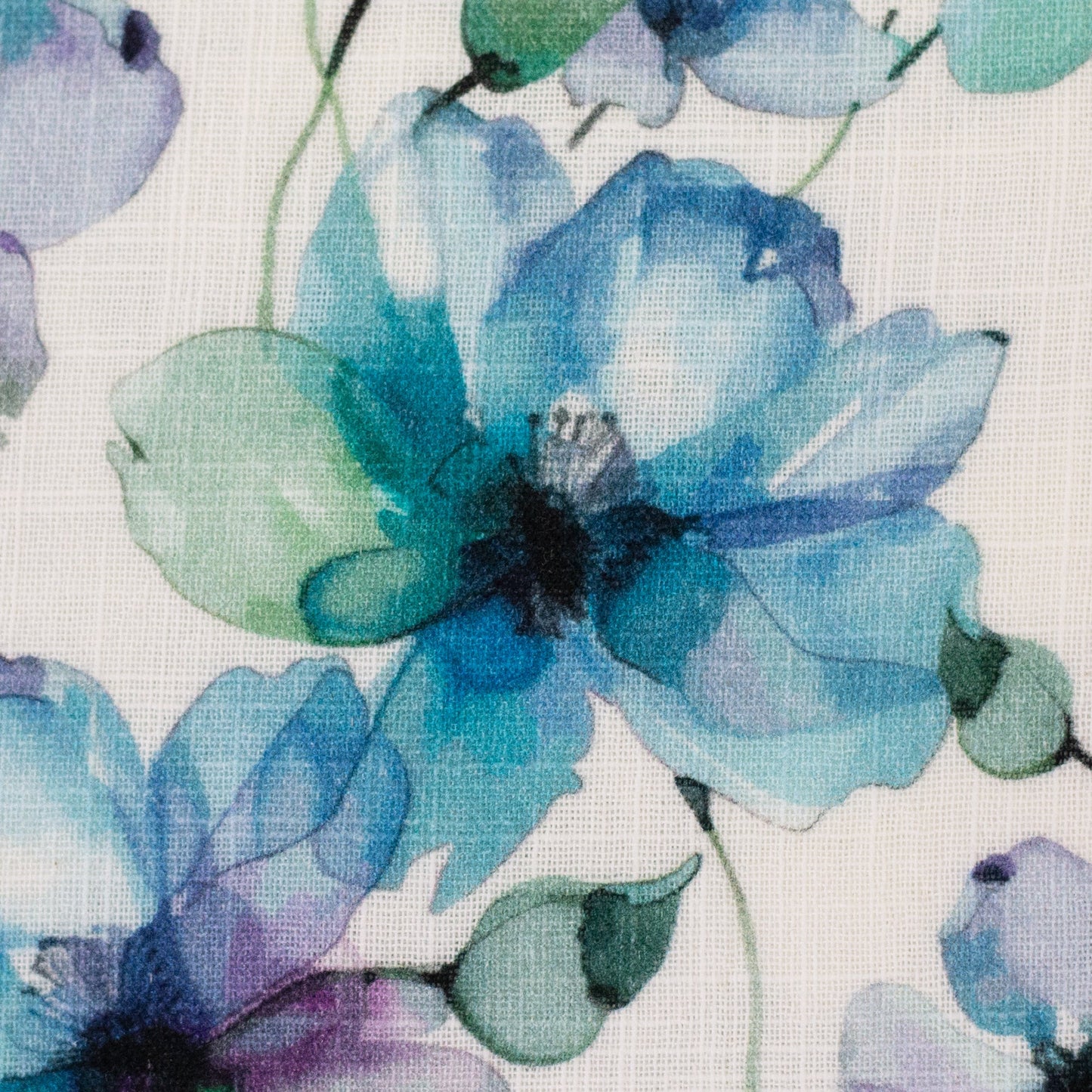 Image de mousseline - fleurs bleues 130 g/m² – disponible chez Šarlotes audumi