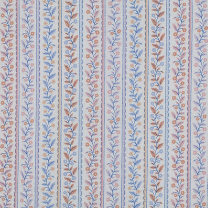 Image with Muslin - blue line leaf pattern 120 g/m² – available at Šarlotes audumi