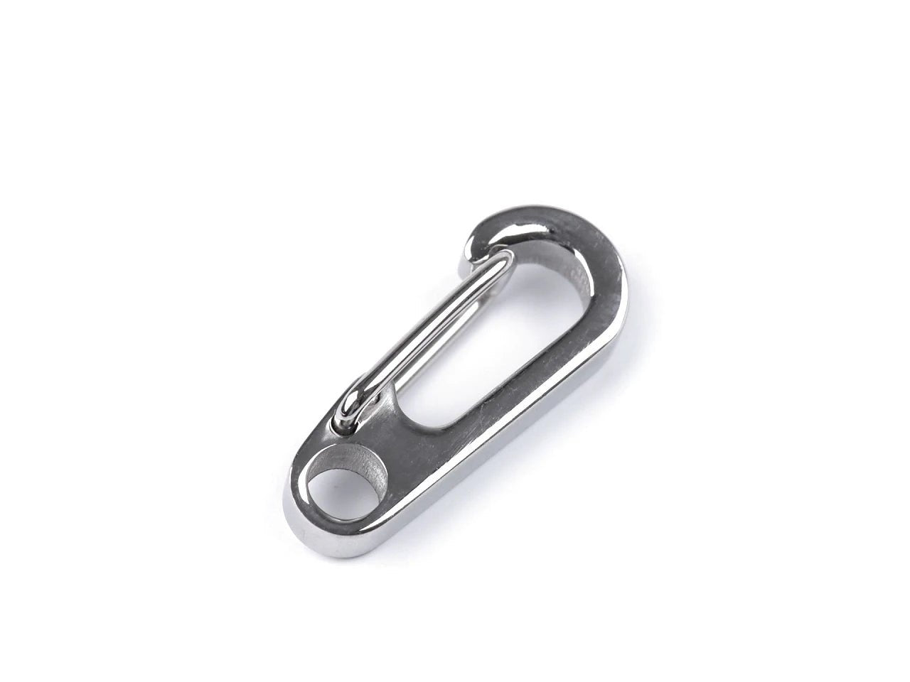 Image avec mousqueton / crochet à clip en acier inoxydable avec trou| 11 × 26 mm 3 mm|10 pièces – disponible chez Šarlotes audumi