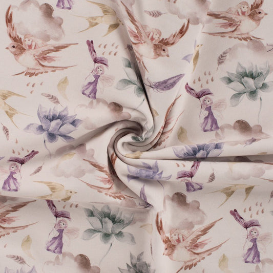 Image of organic cotton knit fairies, available online at Šarlotes audumi