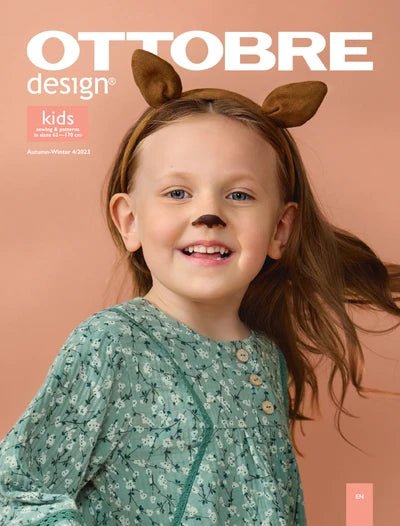 Image of OTTOBRE design Kids 4/2023 – children’s clothing pattern magazine in English – available online at Šarlotes audumi