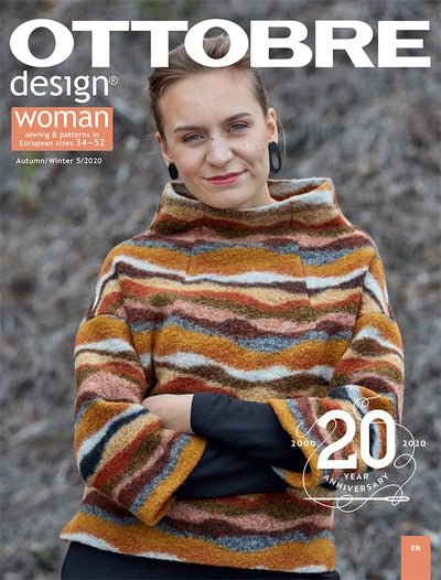 Image of OTTOBRE design Woman 5/2020 – an English-language women's sewing pattern magazine – available online at Šarlotes audumi