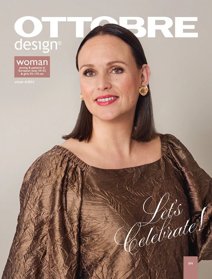 Image of OTTOBRE design Woman 6/2023 – a women’s clothing pattern magazine in English – available online at Šarlotes audumi