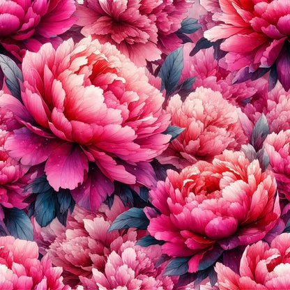 Oxford fabric with peony pattern, 220 g/m², for sewing projects