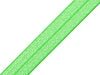 Fold-over elastic, 2 cm, bright green with a sheen – available online at Charlotte's Fabrics
