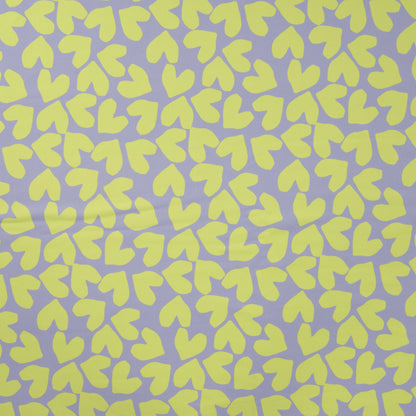 Swimsuit lycra fabric - hearts on smoky lilac 220 g/m² | UPF 50+