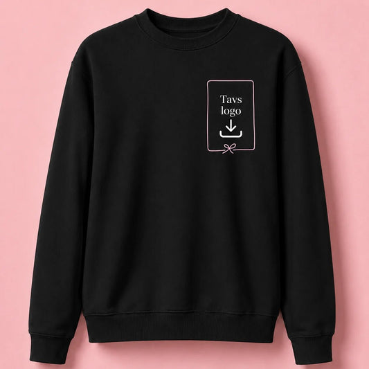 Attēls ar Personalizēts džemperis ar Tavu logo-melns – pieejams internetā Šarlotes audumi