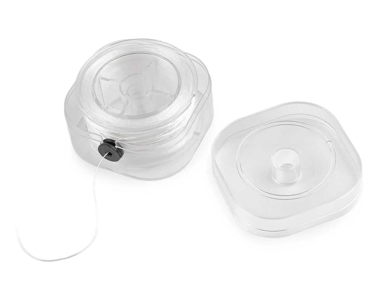 Image de cordon élastique plat, élastique 0,8 mm (100 m) en boîte – disponible chez Šarlotes audumi