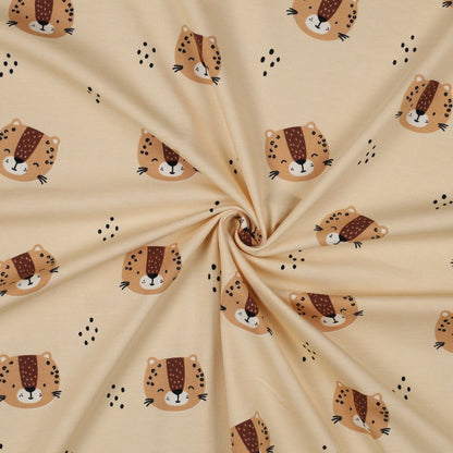 Jersey de coton fin - bébés léopards 200 g/m²