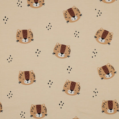 Jersey de coton fin - bébés léopards 200 g/m²