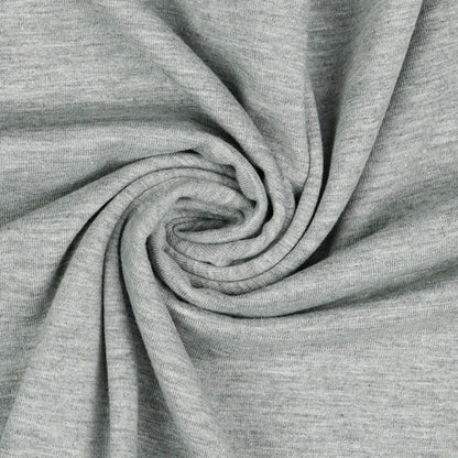 Tricot de coton fin - gris chiné 215 g/m²