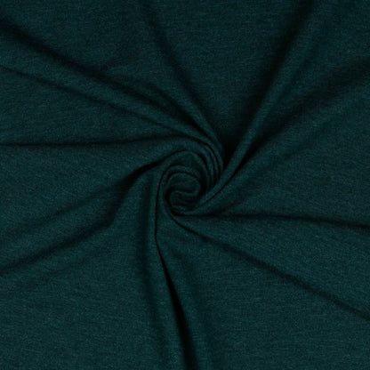 Lightweight cotton jersey - dark green melange 215 g/m²