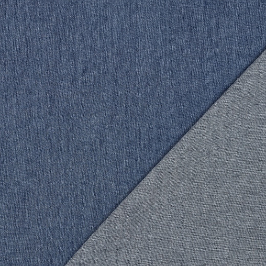 Attēls ar Plāns Džinsu audums kleitām, krekliem - indigo zils 135 g/m² – pieejams Šarlotes audumi