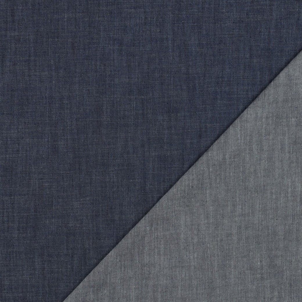 Image avec tissu denim fin pour robes, chemises - bleu indigo foncé 135 g/m² – disponible chez Šarlotes audumi