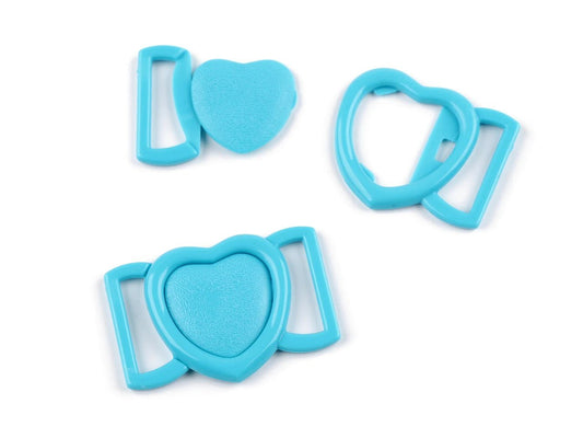 Image with plastic fastener - clip 20 mm - turquoise (2 pcs pack) – available at Šarlotes audumi