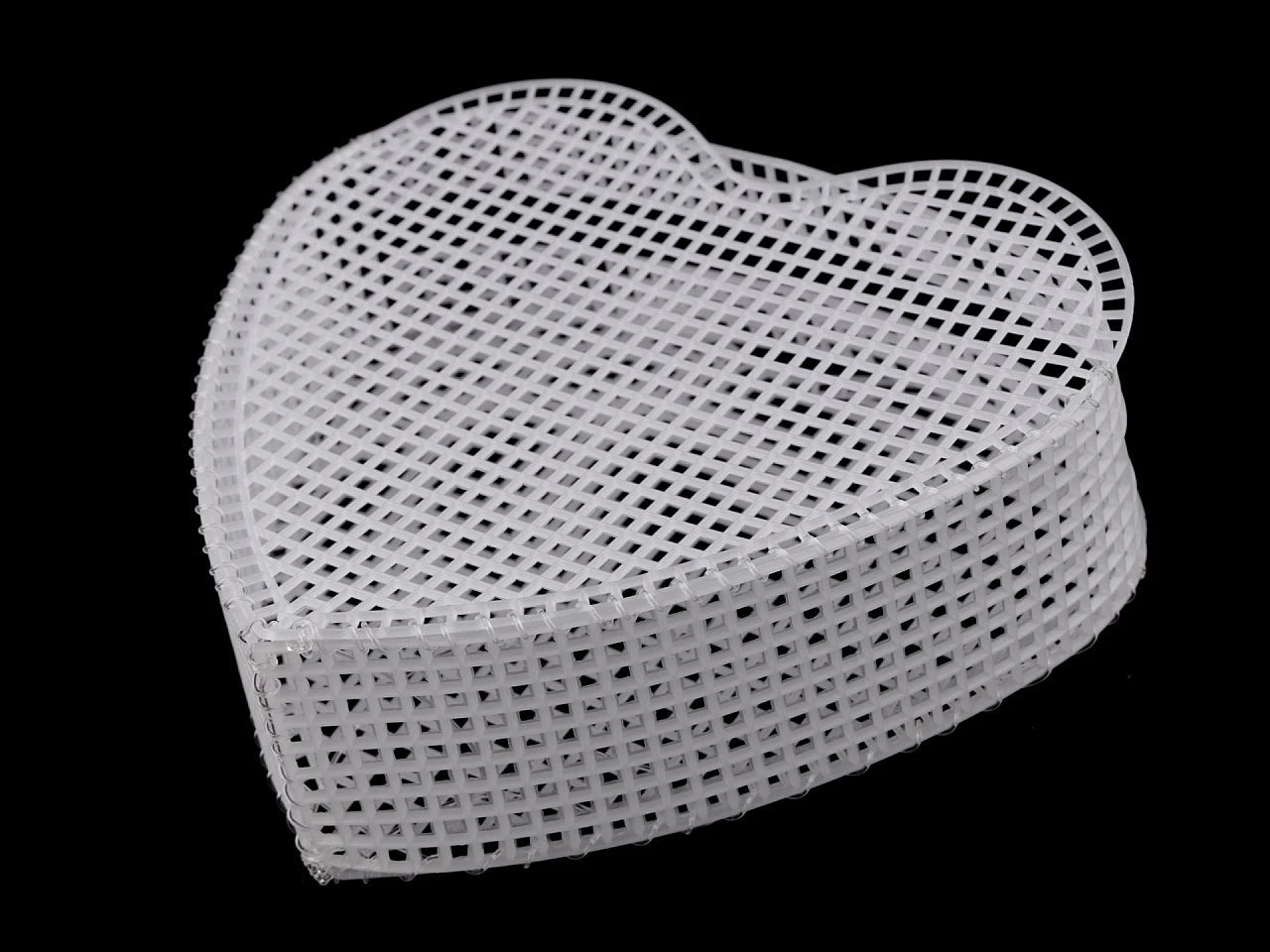 Image of plastic canvas for a heart-shaped purse – available at Charlotte's Fabrics