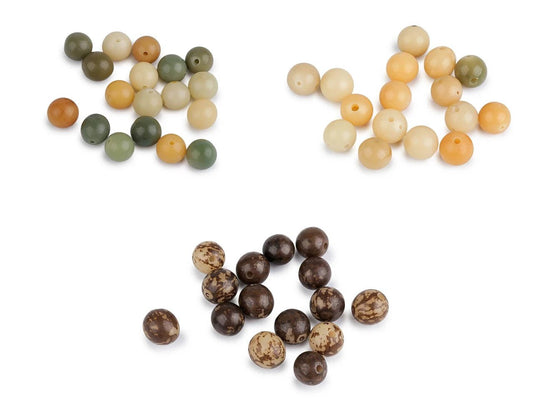 Attēls ar Plastmasas pērlītes ar dabīgā ahāta imitāciju Ø11–13 mm, 20 g – mix – pieejams Šarlotes audumi
