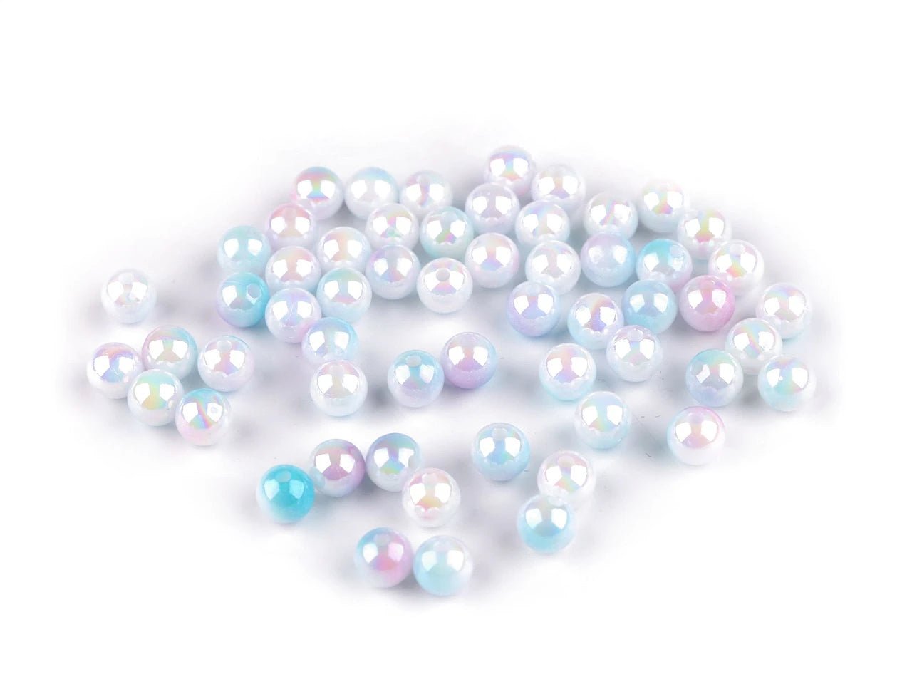 Attēls ar Plastmasas pērlītes ar perlamutra efektu Ø8 mm 20 g| dažadu toņu – pieejams Šarlotes audumi