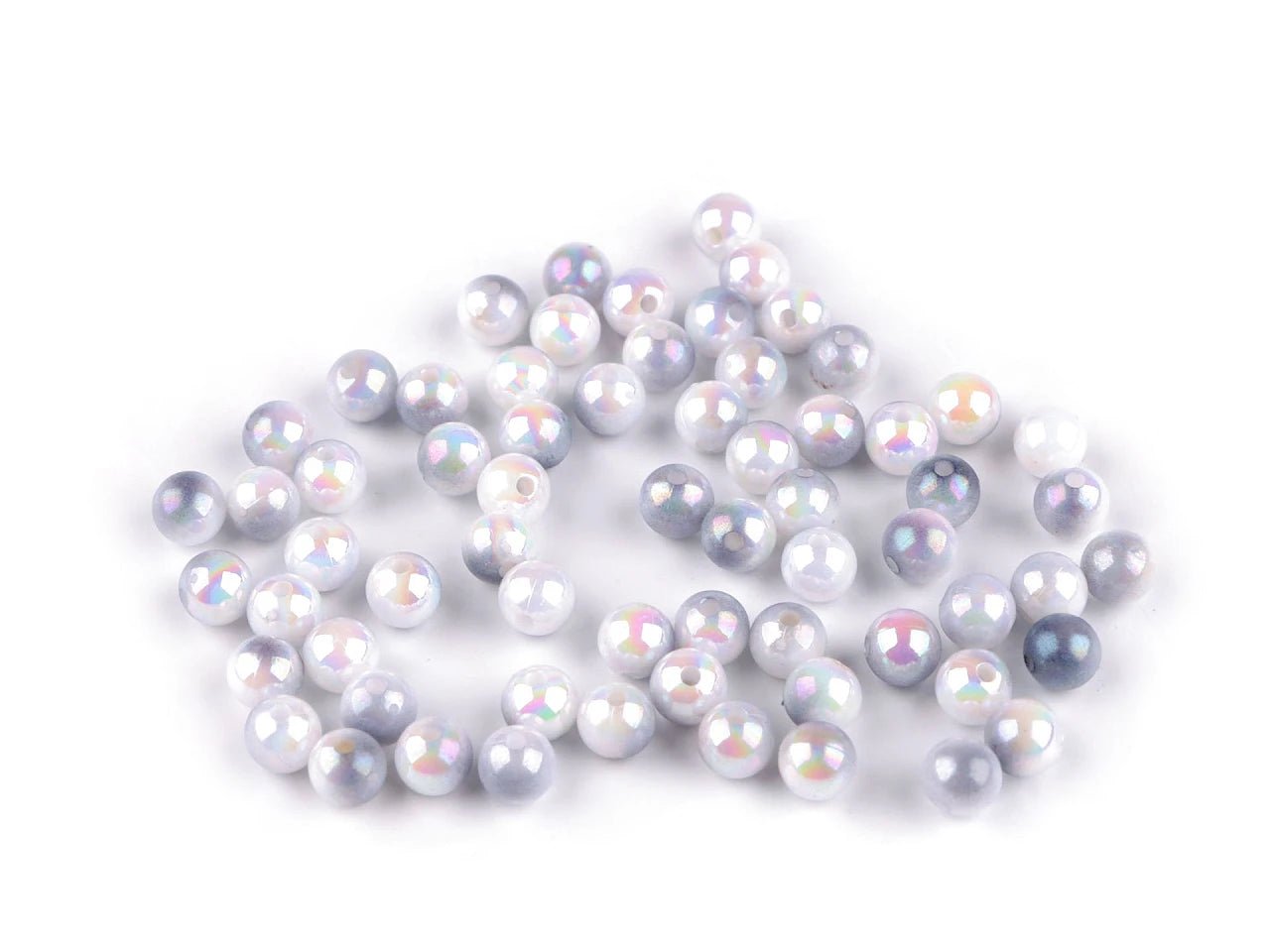 Attēls ar Plastmasas pērlītes ar perlamutra efektu Ø8 mm 20 g| dažadu toņu – pieejams Šarlotes audumi