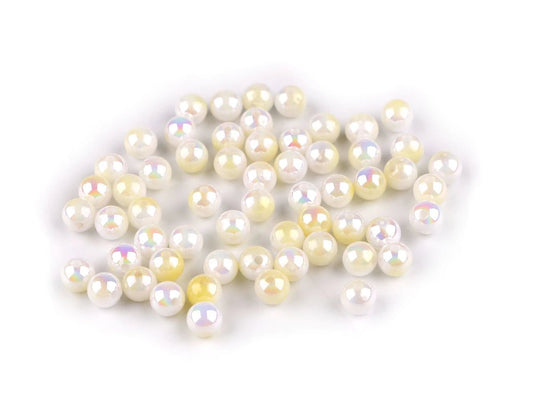 Image de perles en plastique à effet nacré Ø8 mm 20 g | teintes variées – disponible chez Šarlotes audumi