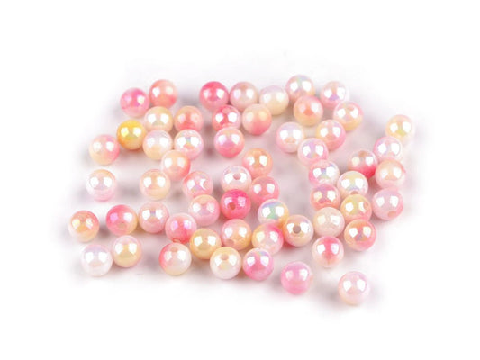 Image de perles en plastique effet nacré Ø8 mm 20 g | différentes teintes – disponible chez Šarlotes audumi