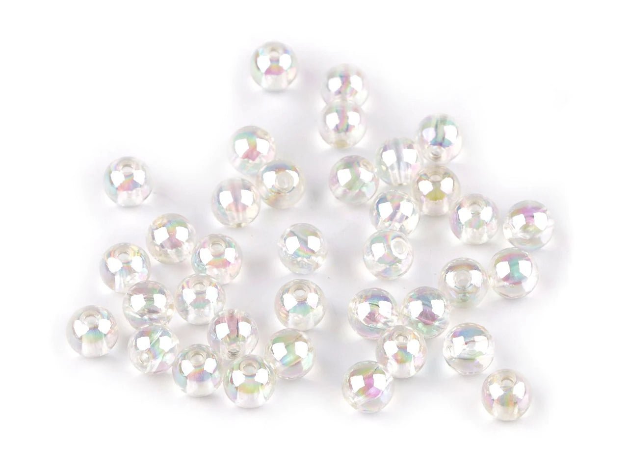 Image de perles en plastique Ø8 mm 10 g | tons variés – disponible chez Šarlotes audumi