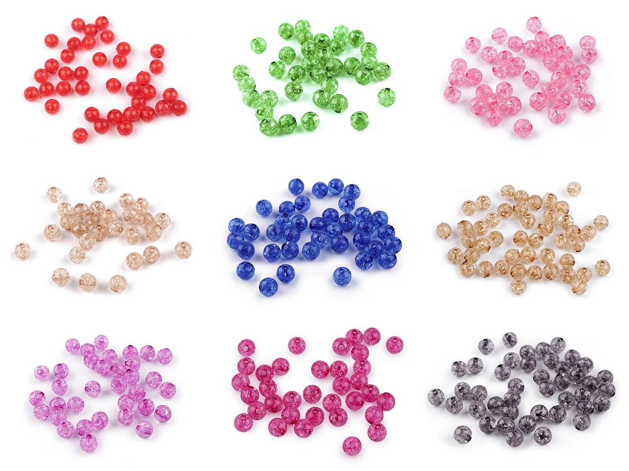 Perles en plastique Ø8 mm 30 g | teintes variées