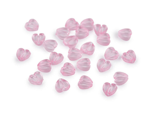 Image de perles en plastique en forme de cœur Ø8 mm 20 g – disponible chez Šarlotes audumi