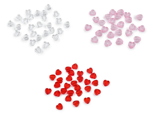 Image avec des perles en plastique en forme de cœur Ø8 mm 20 g – disponible chez Šarlotes audumi