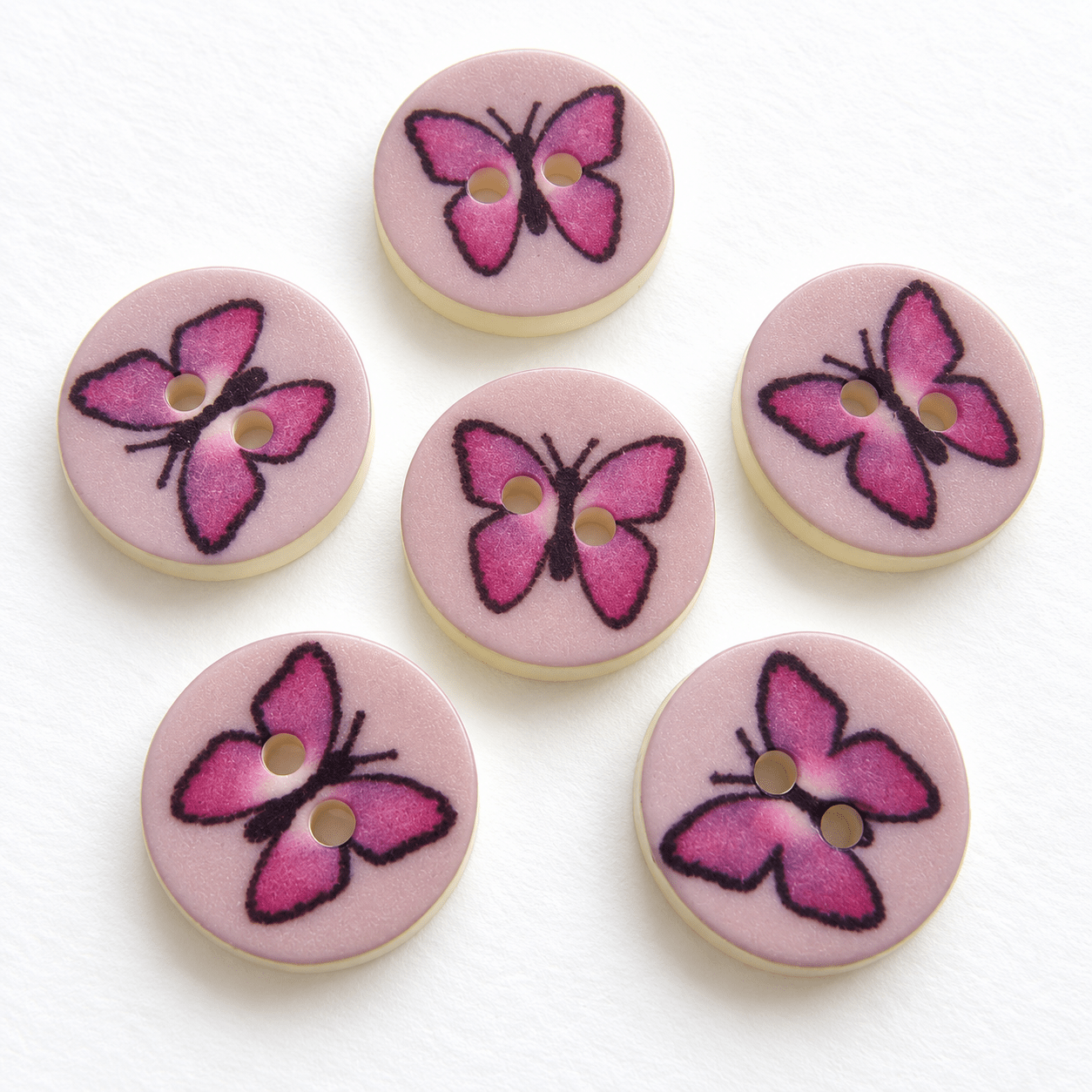 Image of plastic butterfly buttons 14 mm – available online at Charlotte's Fabrics
