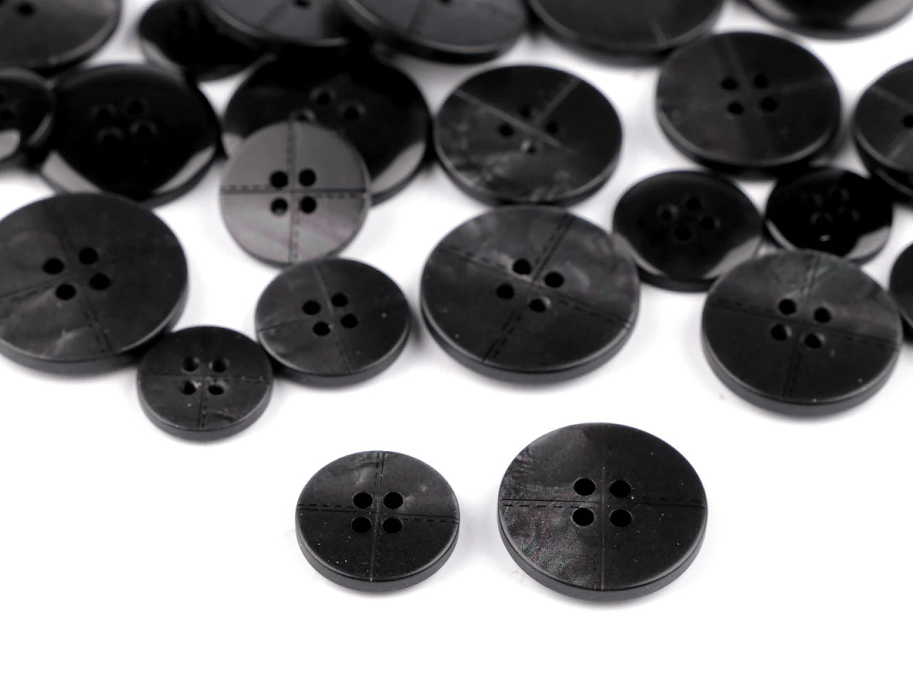 Plastic buttons 25 mm - black – available at Šarlotes audumi