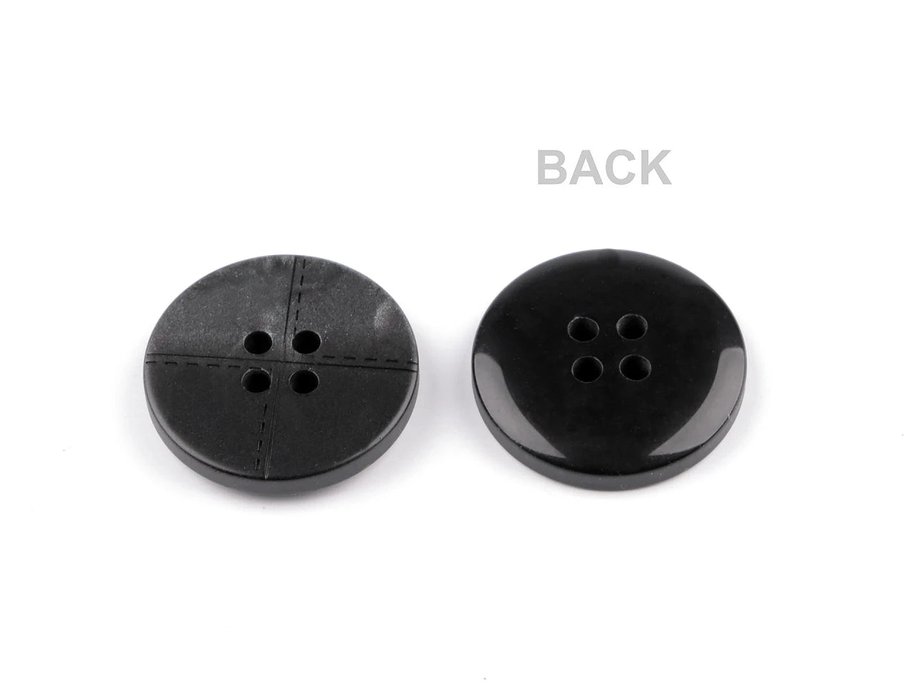 Image of plastic buttons 25 mm - black – available at Charlotte's Fabrics