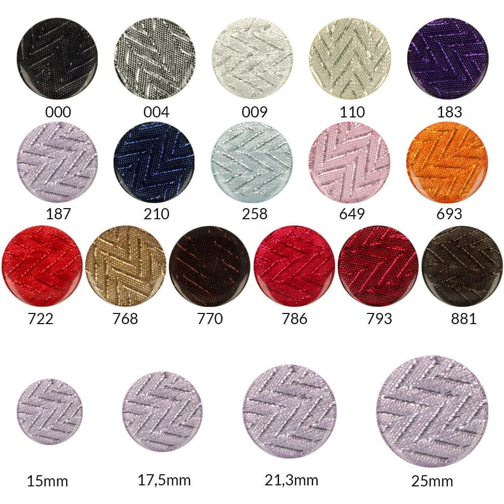 Plastmasas pogas 25 mm - sudraba zigzaga motīva