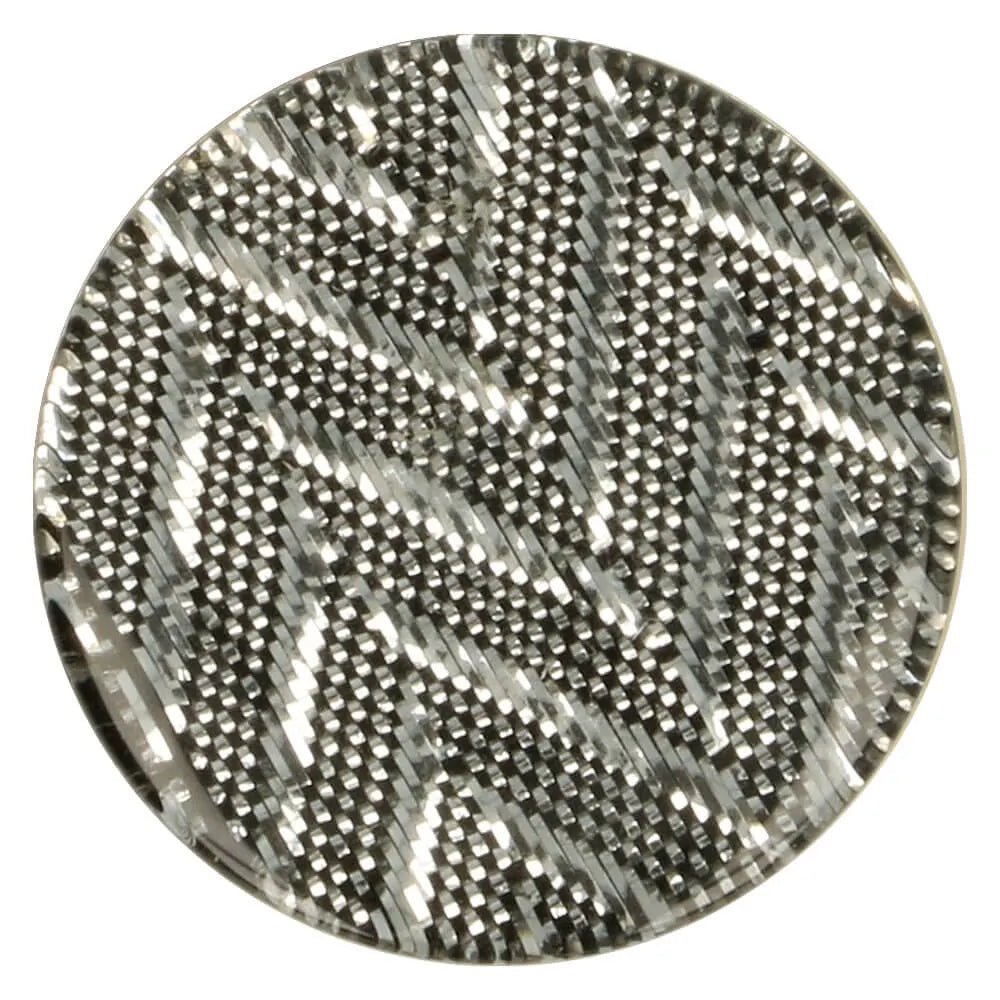 Plastmasas pogas 25 mm - sudraba zigzaga motīva