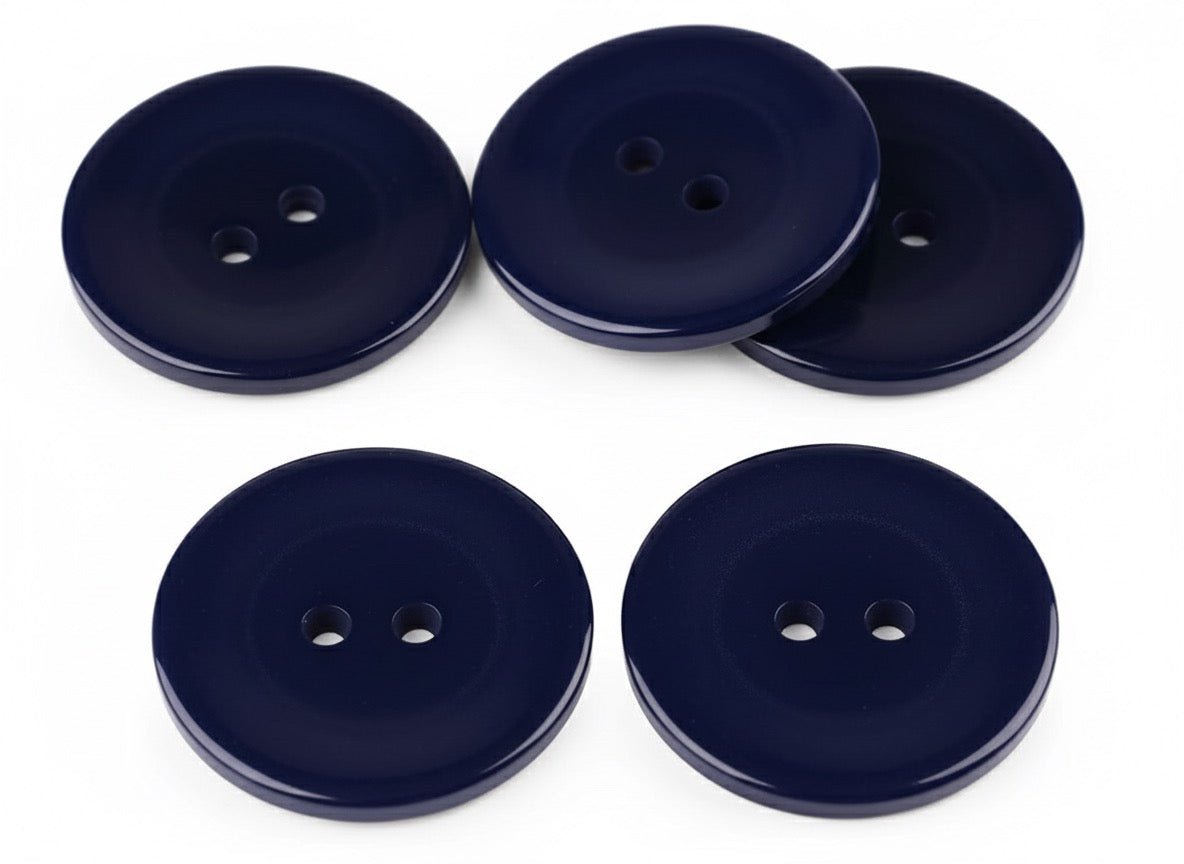 Boutons en plastique 35 mm - bleu foncé