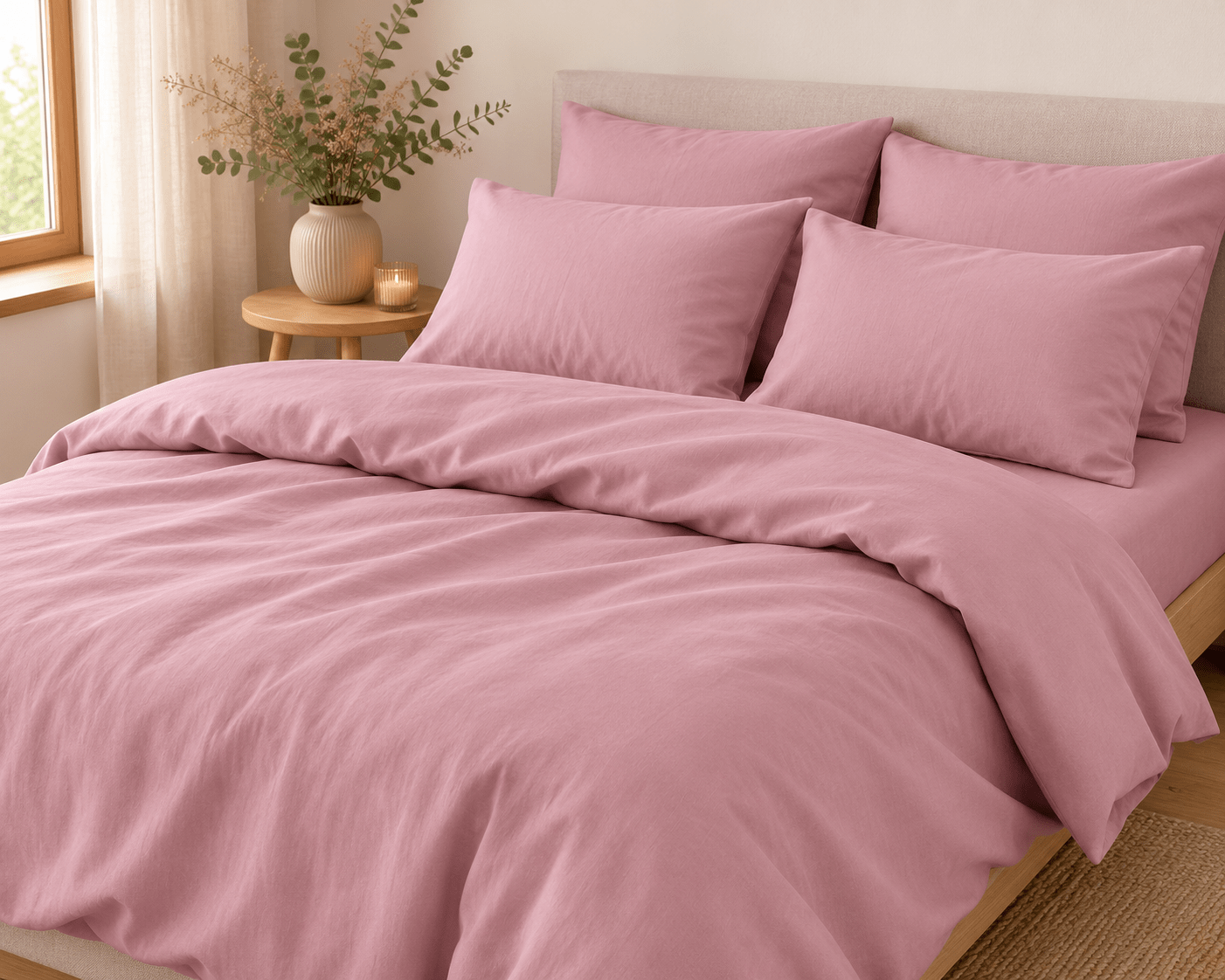 Image de tissu en coton 100 % large – vieux rose, 220 cm – disponible en ligne chez Šarlotes audumi