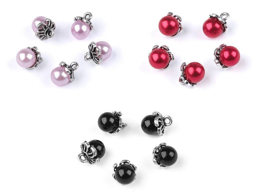 Image de boutons à effet nacré et bord métallique | Ø9 mm | différentes teintes – disponible chez Šarlotes audumi