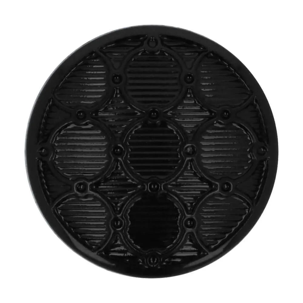 Image of a shank button 15 mm - black – available at Šarlotes audumi