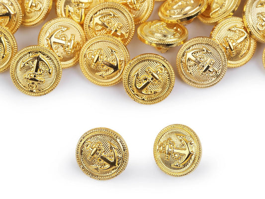 Pogas uz kājiņas 15,4 mm - zelta enkurs