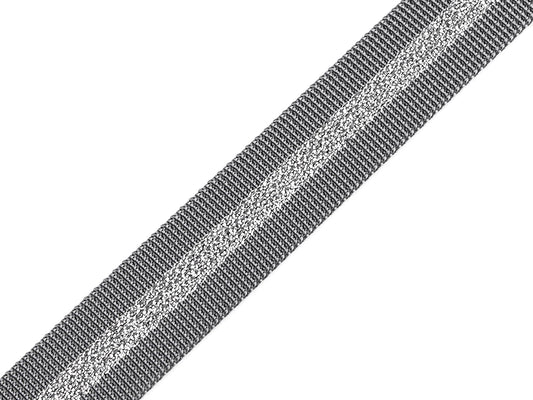 Image with polypropylene ribbon with lurex (double-sided) | 25 mm – available at Šarlotes audumi