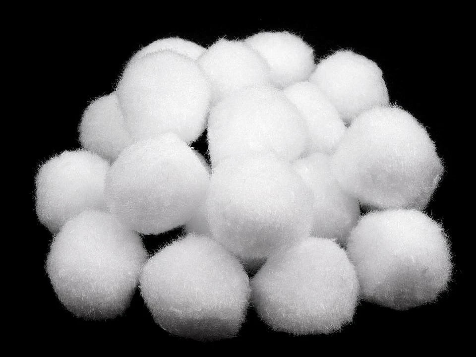 Pompons Ø25 mm pour décoration et loisirs créatifs, 100 pièces – disponible chez Šarlotes audumi
