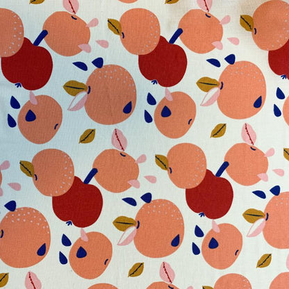 Tissu premium 100 % coton - motif petites pommes 115 g/m²