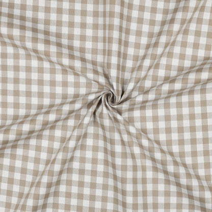 Image avec tissu Premium 100 % coton - beige à carreaux 110 g/m² – disponible chez Šarlotes audumi